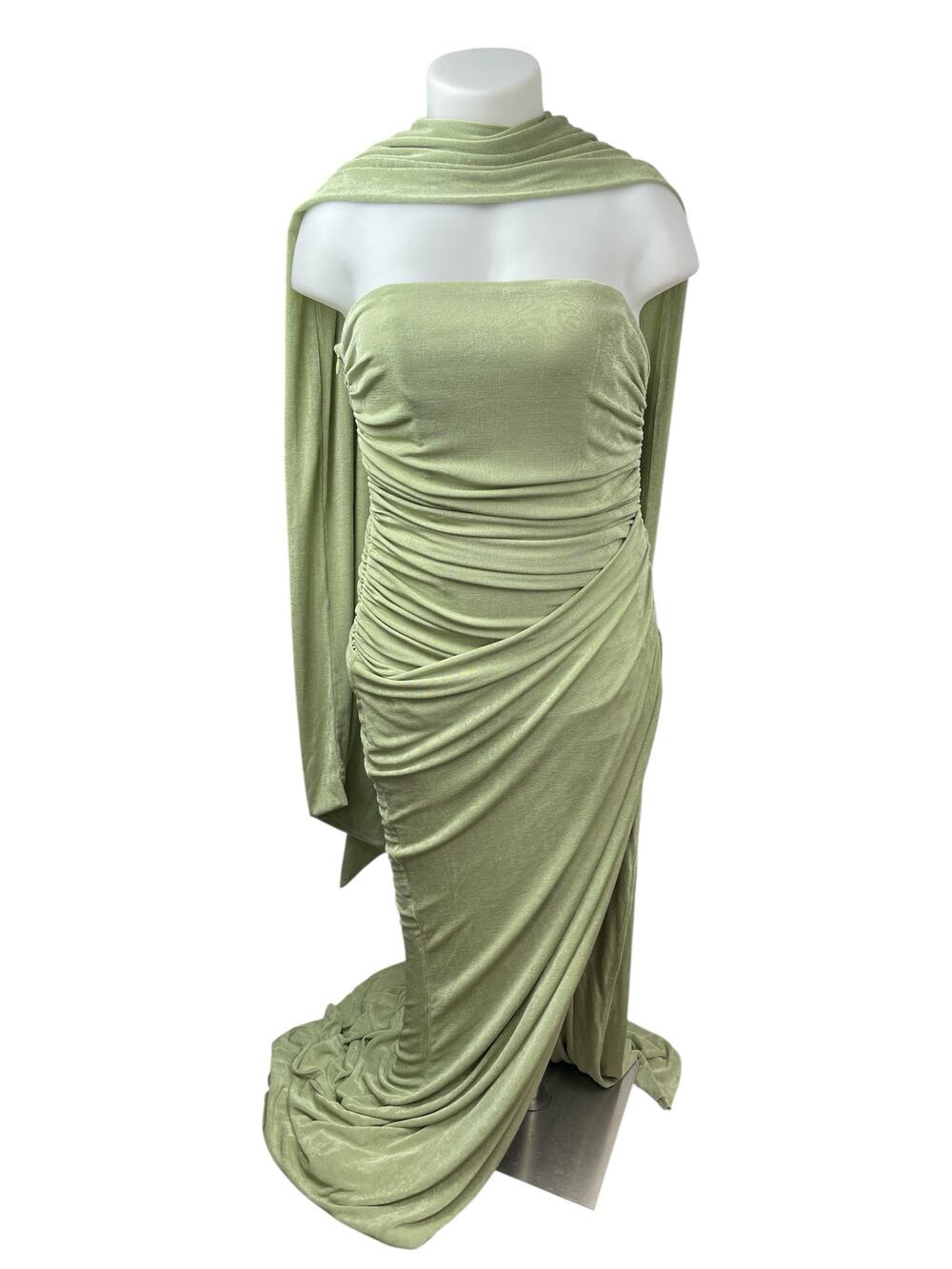 NEW Khanum's Kahlia Draped Sleeveless Tube Bandeau Scarf Maxi Bodycon Dress 3XL
